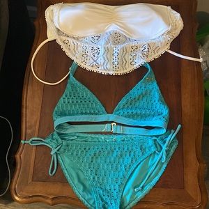 2 tops 1 swim Bottom ..  sold as a set.